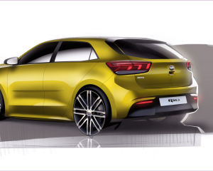 4th Generation Kia Rio Exterior Rear Quarter Rendering